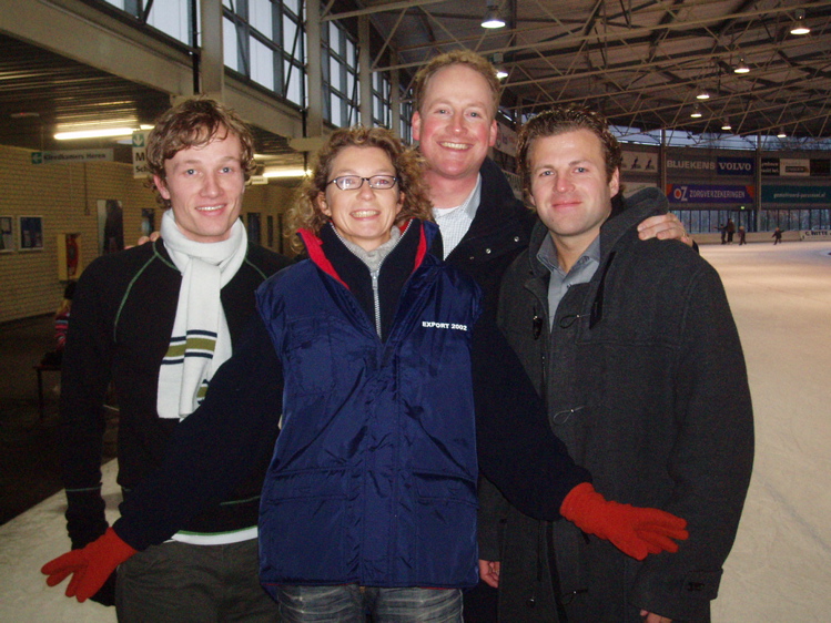 Ég, Martine, Olav og Peter á skautum í Breda