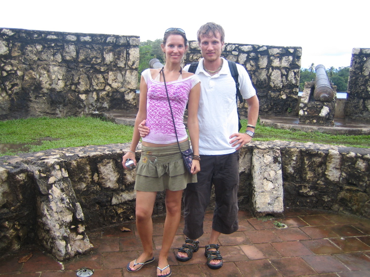 Anja og ég í Castillo San Felipe